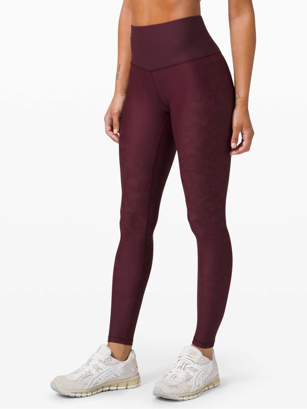Lululemon Mapped Out High Rise Tight 28" Leggings in Smoky Red Print Size 4